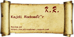 Kajdi Radomér névjegykártya